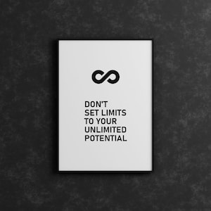 No Limits Minimalist Motivation Print Set Motivational Office Decor Inspirational Poster Entrepreneur Wall Art Motivational Quote SVG