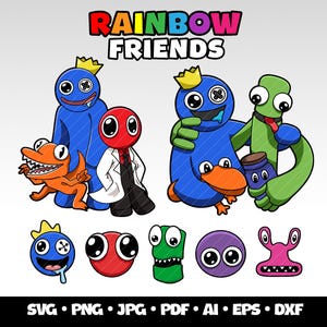 Regenbogen Freunde SVG Bundle Gaming Clipart Regenbogen Freunde Cricut Dateien Regenbogen Freunde Layered svg und Png Roblox Regenbogen Freunde Geburtstag