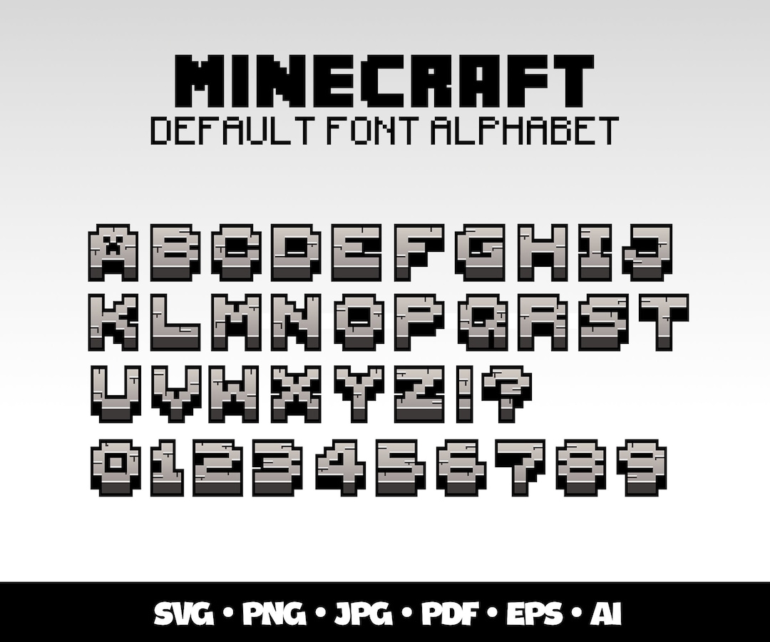 Minecraft Font Svg Bundle Creeper Minecraft Alphabet Printable