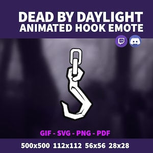 DBD Animated Hook Emote for Discord and Twitch DBD Emote GIF Dbd Emotes for Twitch, Discord, Youtube Dbd Game