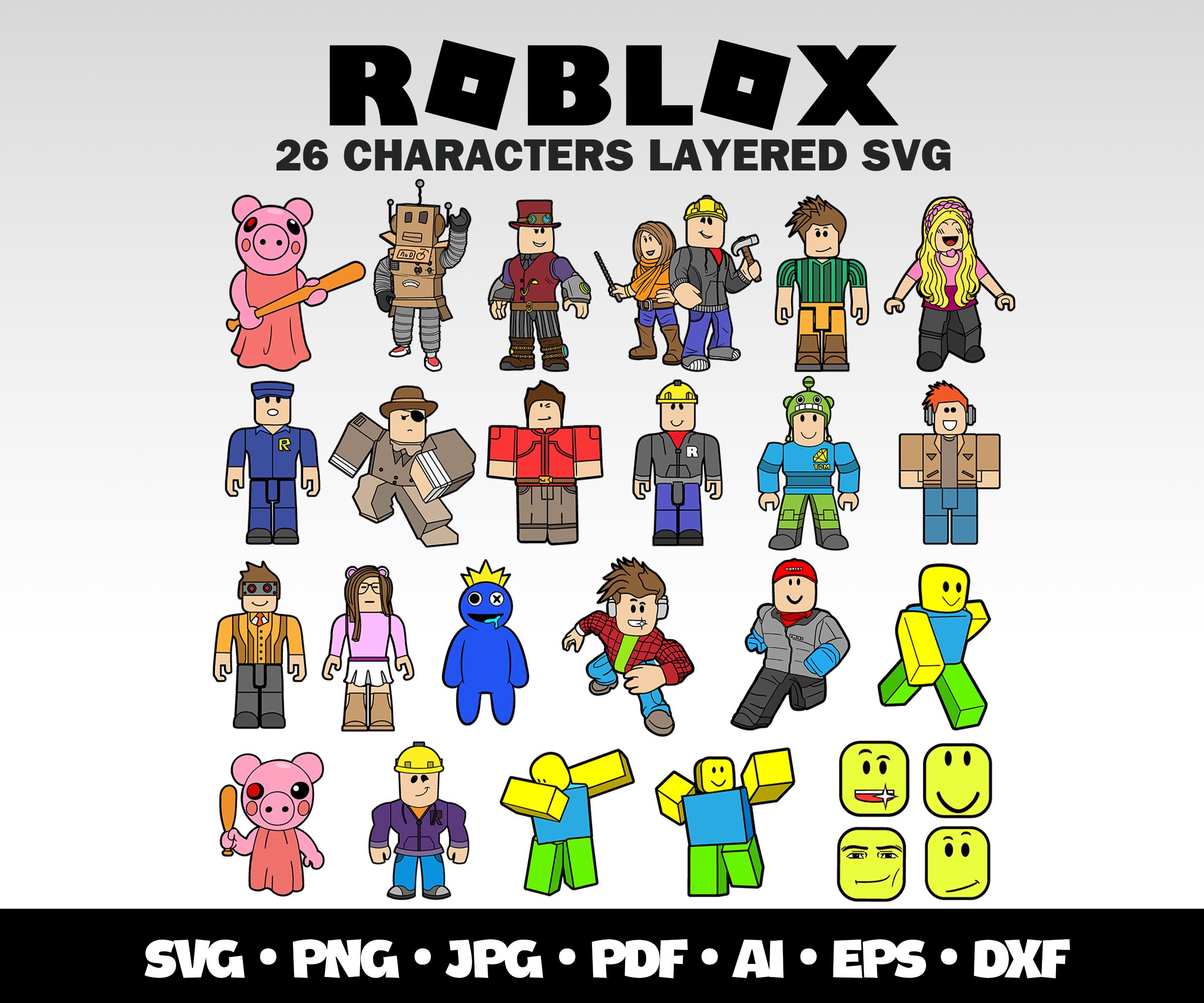 Roblox Characters Cricut Bundle Roblox Gamer SVG Bundle Birthday Roblox Gamer Gift for Birthday Personalized Roblox Gamer Party Roblox SVG