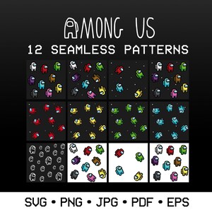 Among Us Funny Pattern Among Us Vector Bundle SVG Among Us Seamless ...