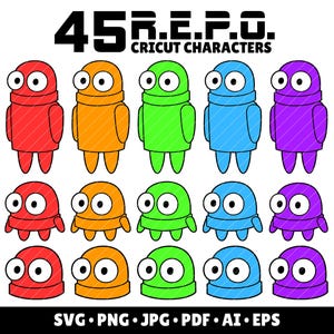 Repo Cricut Svg Bundle Gaming Clipart PNG Repo Characters Horror Game R.E.P.O. Video Game Svg Vector Repo Layered SVG Character