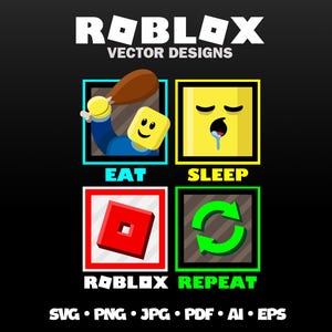Roblox SVG Eat Sleep Roblox Repeat Shirt Design Roblox Birhday Gamer Gift Roblox Birthday Digital Download Layered SVG Gaming Clipart