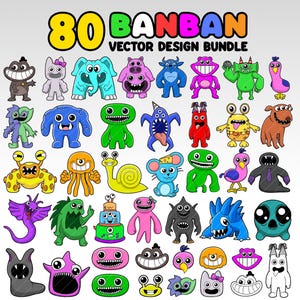 80 Garten of Banban Bundle Characters Layered SVG Jumbo Josh Garten Of Banban Birthday Cricut Gaming Clipart Banban Characters SVG Bundle