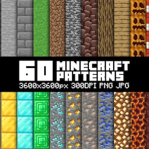 60 Minecraft Seamless Patterns Bundle Minecraft Digitales Papier Gaming Clipart Layered SVG Minecraft Gamer Geschenk für Geburtstag Minecraft DIY