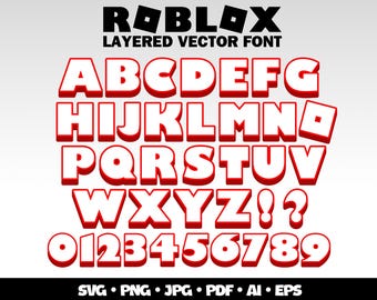 Roblox Font Letter Roblox SVG Bundle PNG Roblox Gamer Gift for Roblox Birthday Digital Download Layered Bundle Cricut Roblox Personalized