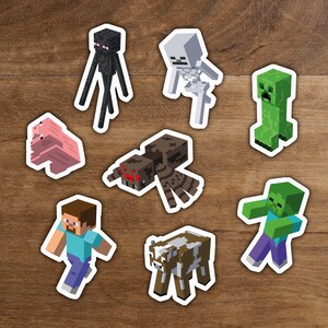 Minecraft Sticker Page Minecraft Svg Bundle Minecraft Creeper, Steve, Zombie Vector Digital ...