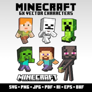 Mine Svg bundel tekens Minecraft Gaming Clipart Cricut Vector digitale gamer verjaardag Shirt gelaagde Svg Cricut