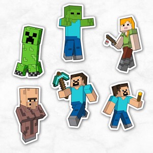 Minecraft Sticker Page Minecraft Svg Bundle Minecraft Steve Creeper Vector Digital Minecraft ...
