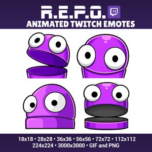 REPO Animated Emotes Pack for Twitch Discord REPO Animated Emote Discord Stickers Repo Game Twitch Emotes Bundle