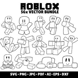 Roblox SVG Bundle Characters Shirt Design Noob Roblox Birthday Gamer Gift Roblox Birthday Layered SVG Gaming Clipart Roblox Cricut Cut Files