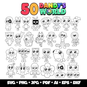 50 Dandy's World SVG Bundle Roblox Characters Gamer Birthday Party Roblox SVG Kids Gaming Clipart Dandys World Characters Digital Download