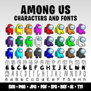 Among Us Character Svg Bundle Among Us Kids Party Layered SVG Among Us Digital Download Among Us Character Amongus Birthday Gift for Gamers