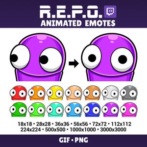 REPO Animated Emote Side Eyes for Twitch Discord Funny REPO Animated Emote Discord Stickers Repo Game Twitch Emotes Bundle