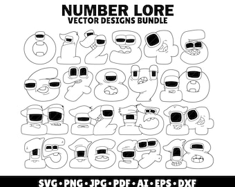 Number Lore SVG Bundle Letters Printable Number Lore Png Clipart Kids Birthday Party Printable Font Letters