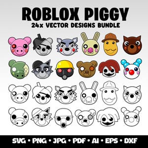 Roblox Piggy SVG Bundle Roblox Charaktere Cricut Roblox Geburtstagsgeschenk für Gamer Roblox Bundle Gaming Clipart Gamer PNG Roblox Piggy Bundle