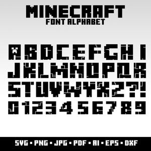 Minecraft Font Svg Bundle Minecraft Alphabet Printable Minecraft Gamer Gift Personalized Birthday Minecraft Gifts for Boys Gamer Party Svg