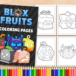 16 Blox Fruits Printable Coloring Pages A4 Roblox Coloring Book for Kids Gamer Printable Coloring Pages Blox Fruits Characters Bundle