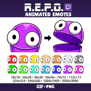 REPO Animated Emotes Pack for Twitch Discord REPO Animated Emote Discord Stickers Repo Game Twitch Emotes Bundle