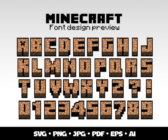 Minecraft Printable Letters A Z Varsity Letters Canva Frame A Z & 0 9