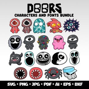 Doors Roblox Characters SVG Bundle Roblox Cricut Svg Roblox Doors Clipart Birthday Gaming Clipart Roblox Doors Characters SVG Gamer Bundle