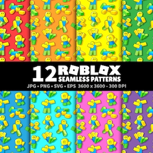 12 Roblox Patterns Bundle Roblox Seamless Texture Birhday Gift Roblox Gamer Gift Roblox Birthday Personalized Gamer Party Roblox SVG Bundle