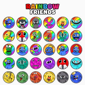 78 Rainbow Friends PNG Bundle Gaming Clipart Rainbow Friends Sticker, Cake Topper Rainbow Friends Svg Png Roblox Rainbow Friends Birthday
