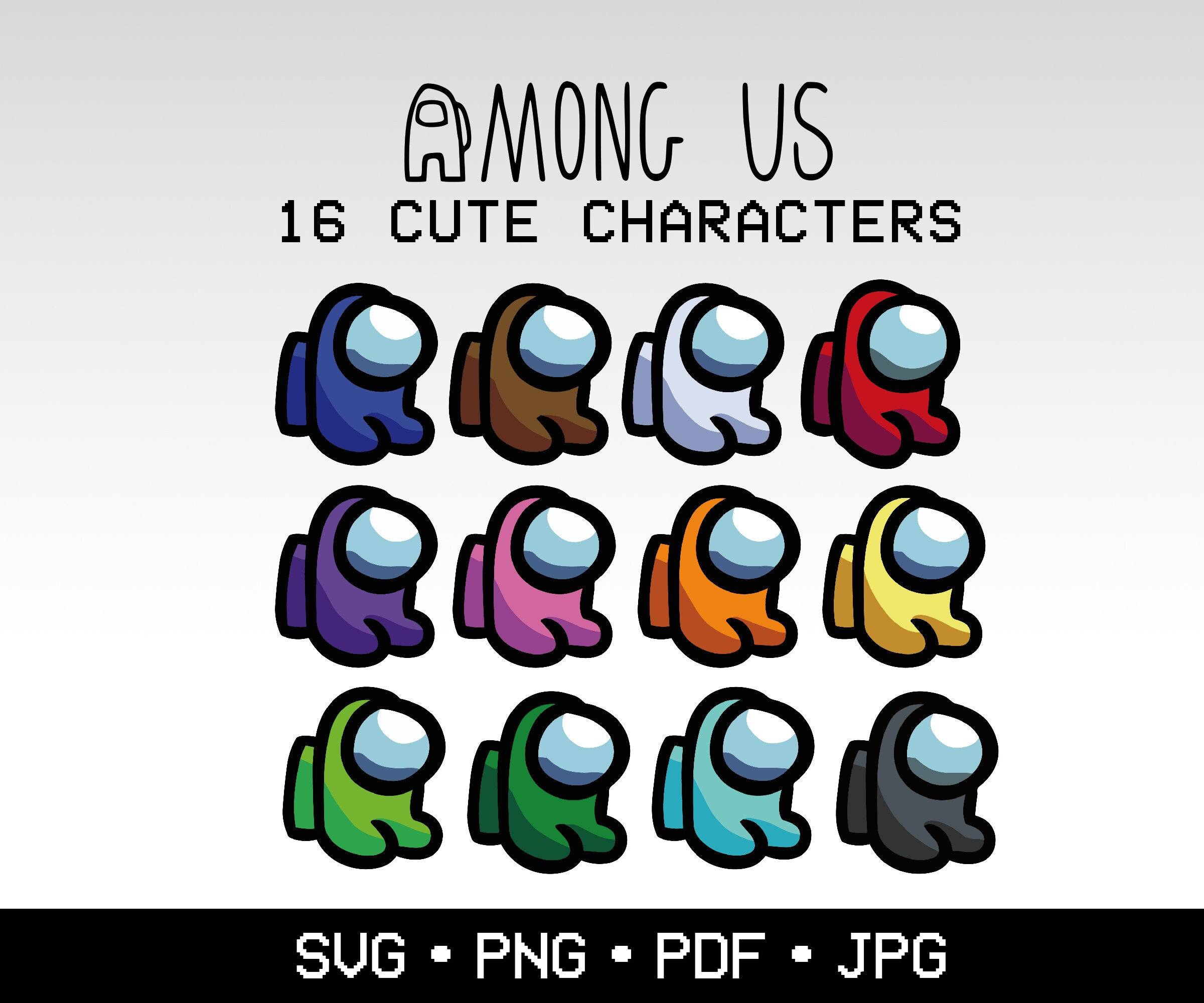 Among Us Cute Characters Print Among Us SVG File Among Us Digital ...