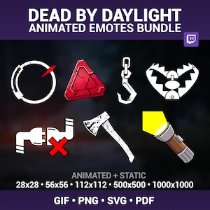 Bundle d'émoticônes animées DBD Discord et Twitch Emotes DBD GIF Emotes Dbd pour Twitch et Discord