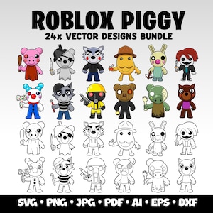 Roblox Piggy SVG Bundle Roblox Characters Cricut Roblox Birthday Gift for Gamer Roblox Bundle Gaming Clipart Gamer PNG Roblox Piggy Bundle