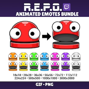 Animated REPO Emotes Pack for Twitch Discord REPO Animated Emote Discord Stickers Repo Game Twitch Emotes Bundle