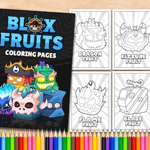 30 Blox Fruits Printable Coloring Pages A4 Roblox Coloring Book for Kids Gamer Printable Coloring Pages Blox Fruits Characters Bundle