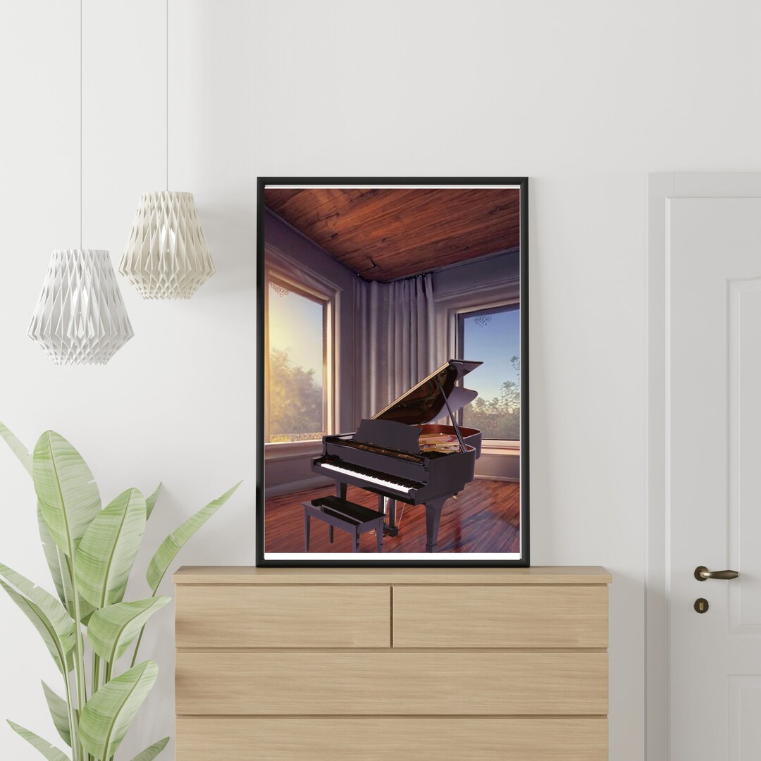 Piano in a Sunlit Room | Piano Art | Digital Art of a Grand Piano ...
