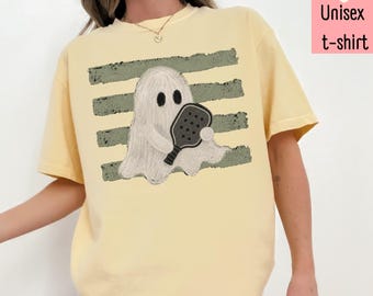 Halloween Pickleball Shirt, Cute Ghost Shirt, Comfort Colors Shirt, Pickleball Gifts, Pickleballer Shirt, Pickleball Player