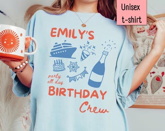 Birthday Cruise Shirts, Custom Name Shirt, Comfort Colors, Birthday Group Shirt, Boat Vacation Shirt, Cruise Birthday Trip