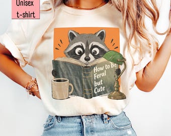 Book Lover Shirt, Raccoon Book Shirt, Unhinged Tee, Bookish Graphic Tee, Reading Shirt, Bookworm Tee, Reader Gift, Comfort Colors Tee