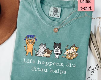 Jiu Jitsu Shirt, Cat Lover Shirt, Fight Shirt, Comfort Colors Shirt, Cat Person, Gift For Fighter, BJJ, Fathers Day Shirt, Bestfriend Gifts