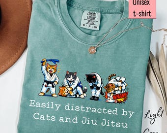 Jiu Jitsu Shirt, Cat Lover Shirt, Fight Shirt, Comfort Colors Shirt, Cat Person, Gift For Fighter, BJJ, Fathers Day Shirt, Bestfriend Gifts