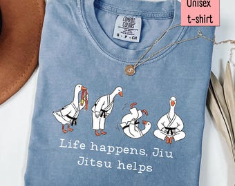 Comfort Colors Jiu Jitsu Shirt, Funny Goose BJJ Graphic Tee
