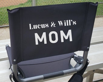 Custom Bleacher Seat with Name Personalization, Soccer Mom, Baseball Grandpa, Football Dad, Gift for Mom
