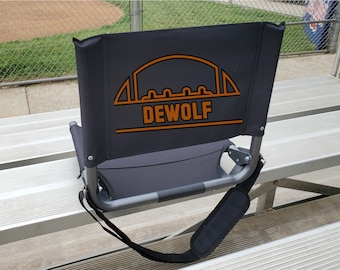 Custom Bleacher Seat with Name Personalization for Football Fans, Football Team Name and Colors Personalizable Stadium Seat