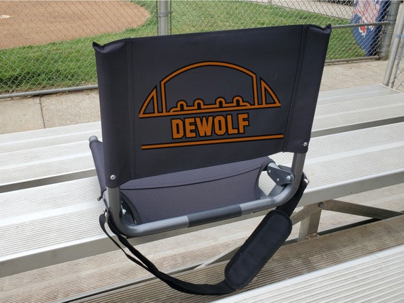 Custom Stadium Seats // School Team Mascot // Personalized // Bungee Cord  Cushion Seat // Canvas and Steel Frame With Bleacher Hook 