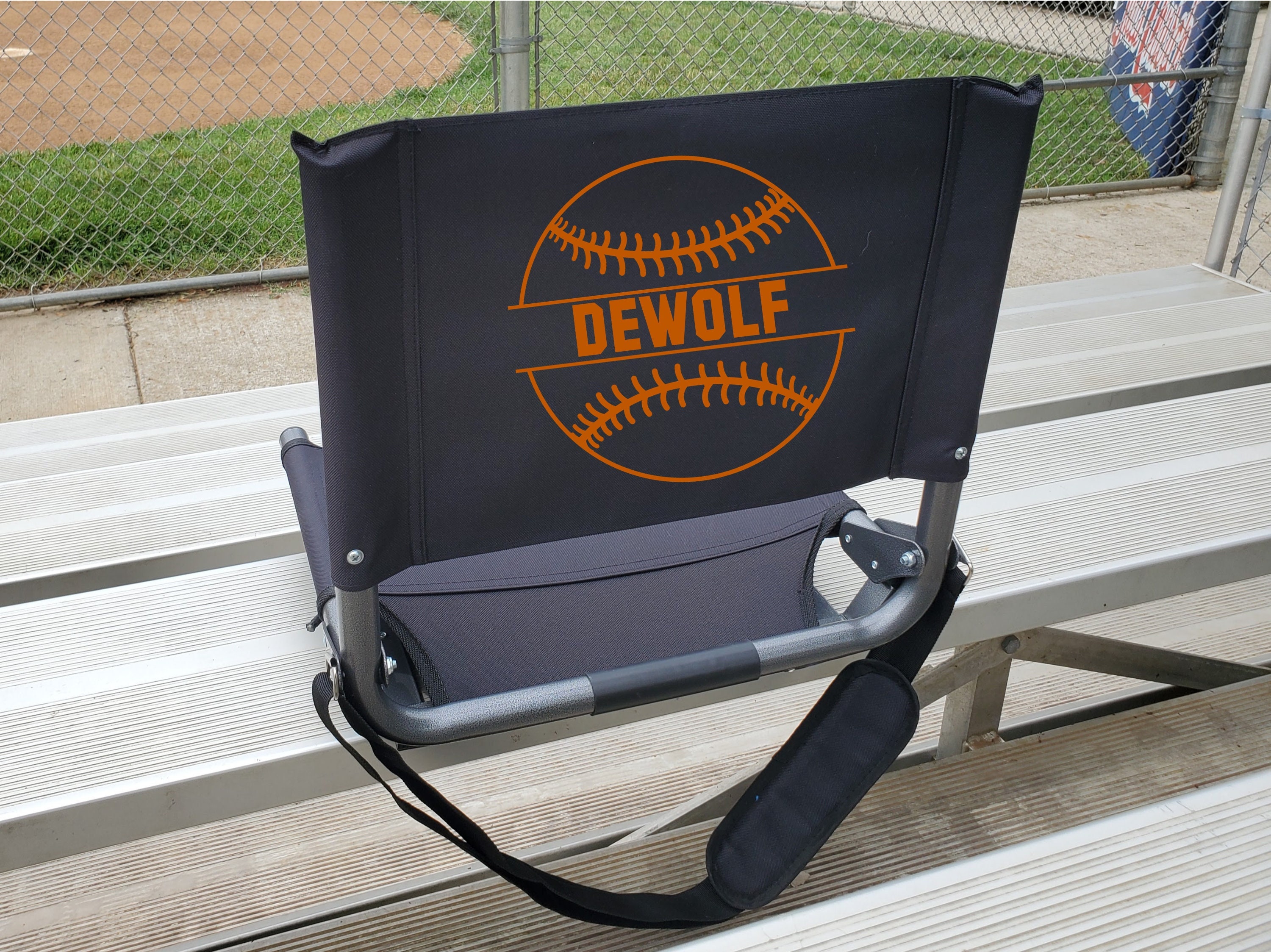 Custom Bleacher Seat With Name Personalization for Baseball Fans