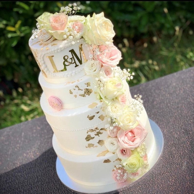 Prénom personnalisé doré, argenté ou or rose pour un cake topper image 8