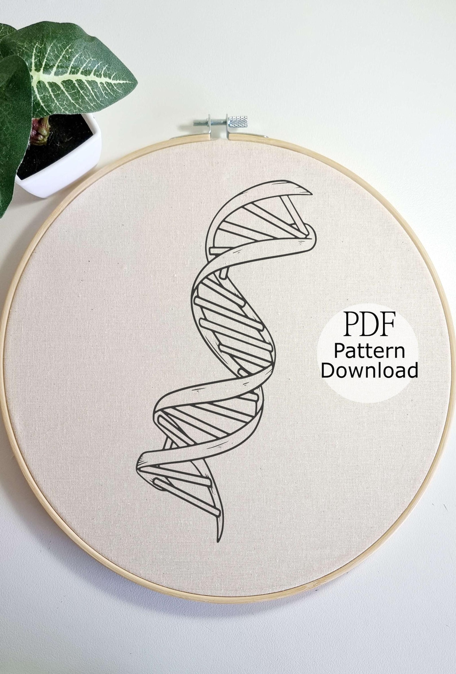 Embroidered Lab Pattern DNA Embroidery Pattern, Laboratory Embroidery Design, Science Inspired ...