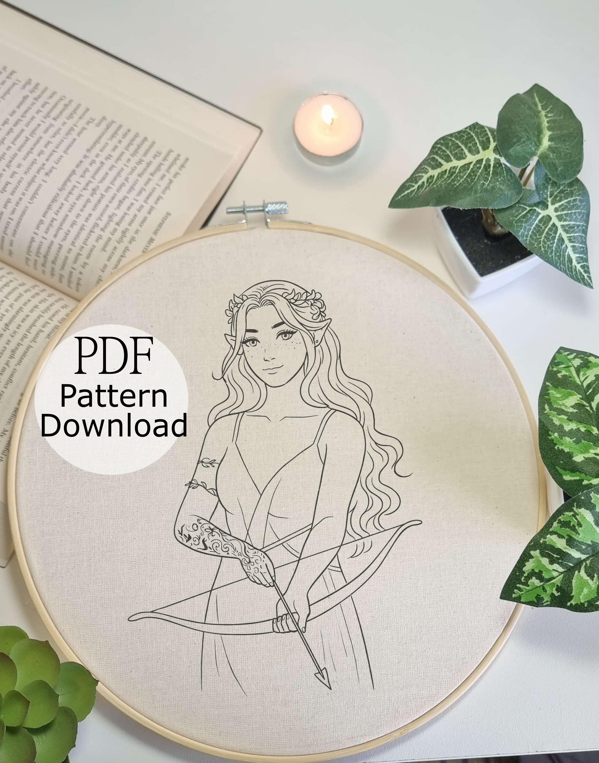 Feyre Archeron Embroidery Pattern, ACOTAR Night Court Design (PDF ...