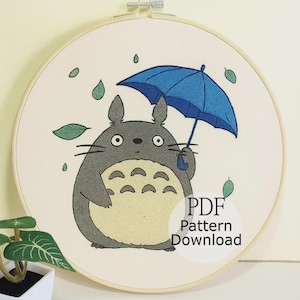 Totoro Stickmuster, Ghibli Anime Stickmuster (PDF-Muster)