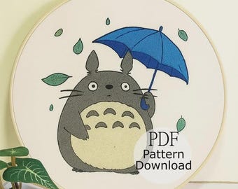 Totoro Embroidery Pattern, Ghibli Anime Design (PDF Pattern)