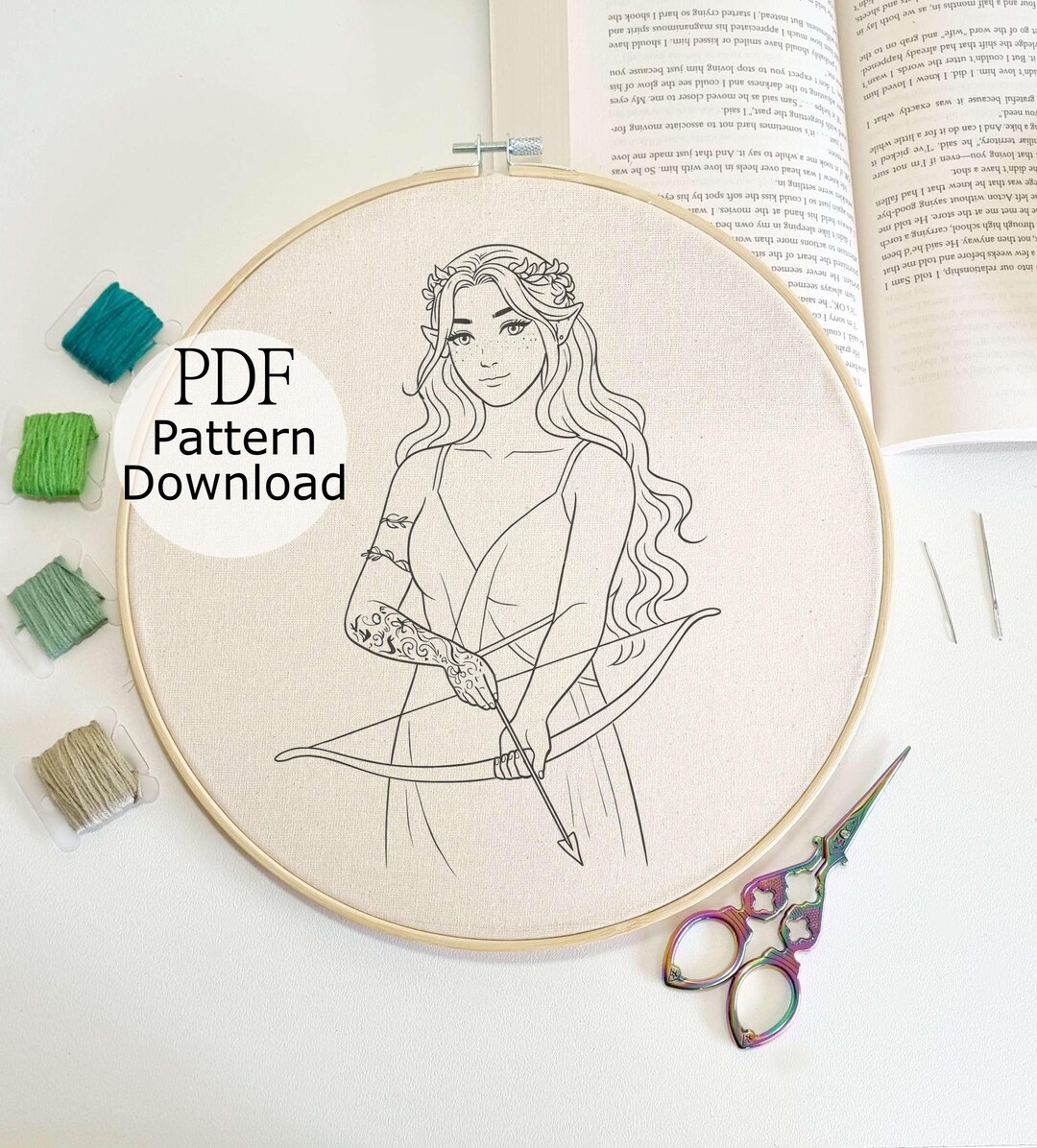 Feyre Archeron Embroidery Pattern, ACOTAR Night Court Design (PDF ...